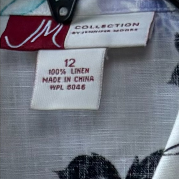 JM Collection Linen button down top blouse size 12 - Picture 8 of 8